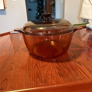 Vintage Pyrex Corning Amber Vision 4.5L 5qt Dutch Oven Stock Pot